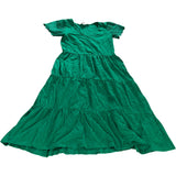 Board Angels Cotton Dress Size 10 Women's Green Tiered V Neck Short Sleeve
