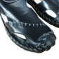Black Leather Sandals Unisex Open Toe Adjustable Strap UK10.5