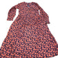 Viscose Dress Women's Size Unknown Floral Print Boho Style Orange Navy