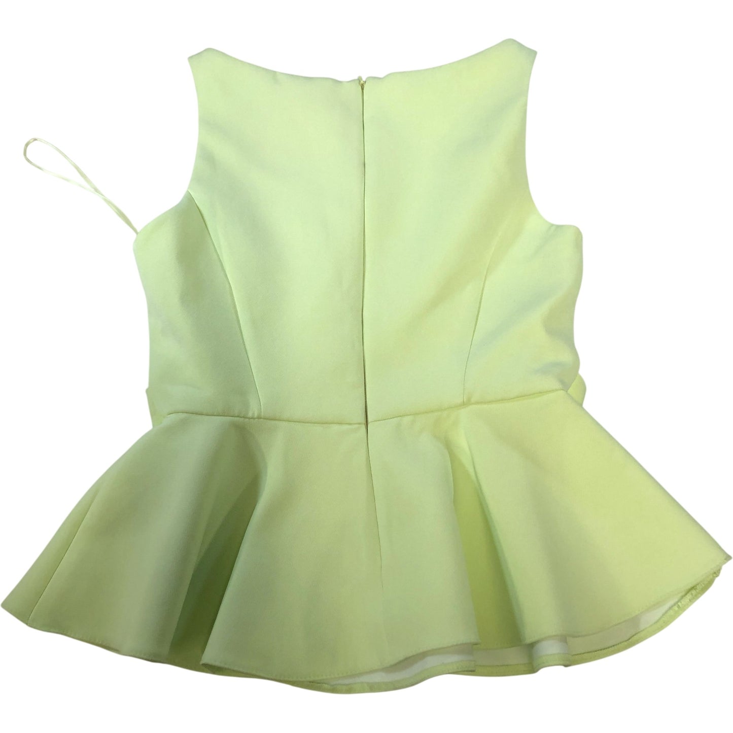 River Island UK8 Peplum Top Women Green Sleeveless With Belt Elegant Style