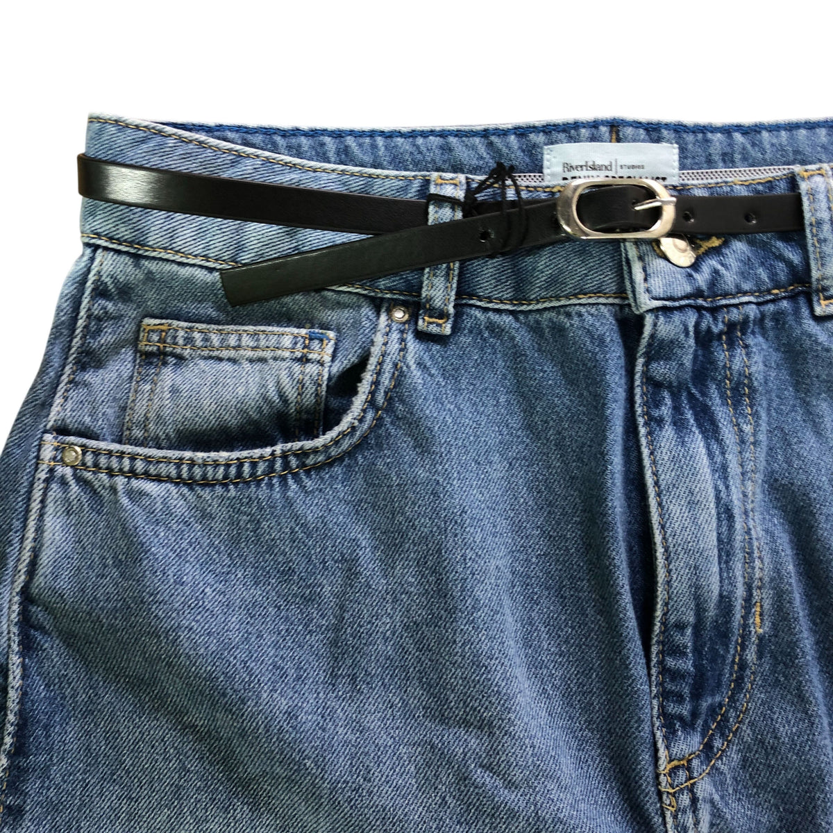 River Island Mid Rise Soft Wide Leg Jeans Women's