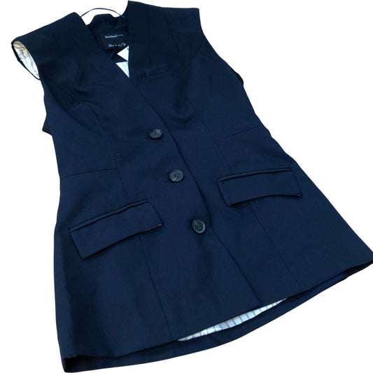 River Island Sleeveless Jacket Women's Smart Casual Blazer Style Navy Blue