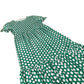 Green Patterned Midi Dress Women's Short Sleeve Tencel Mix UK 6