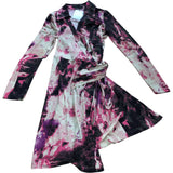 BCBGMAXAZRIA Wrap Dress Size S Women's Long Sleeve Tie Dye Pink