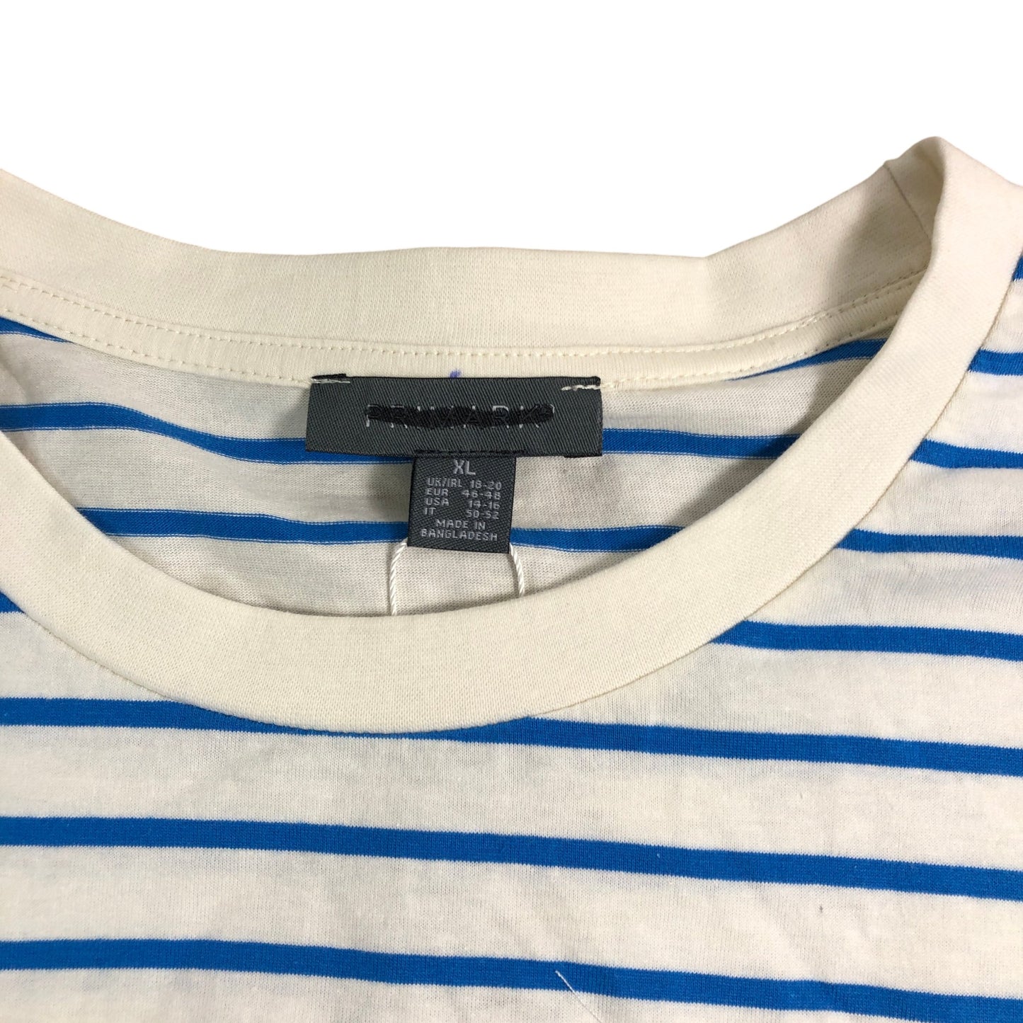 Women's Boxy Fit Over Sized Blue Striped T-Shirt