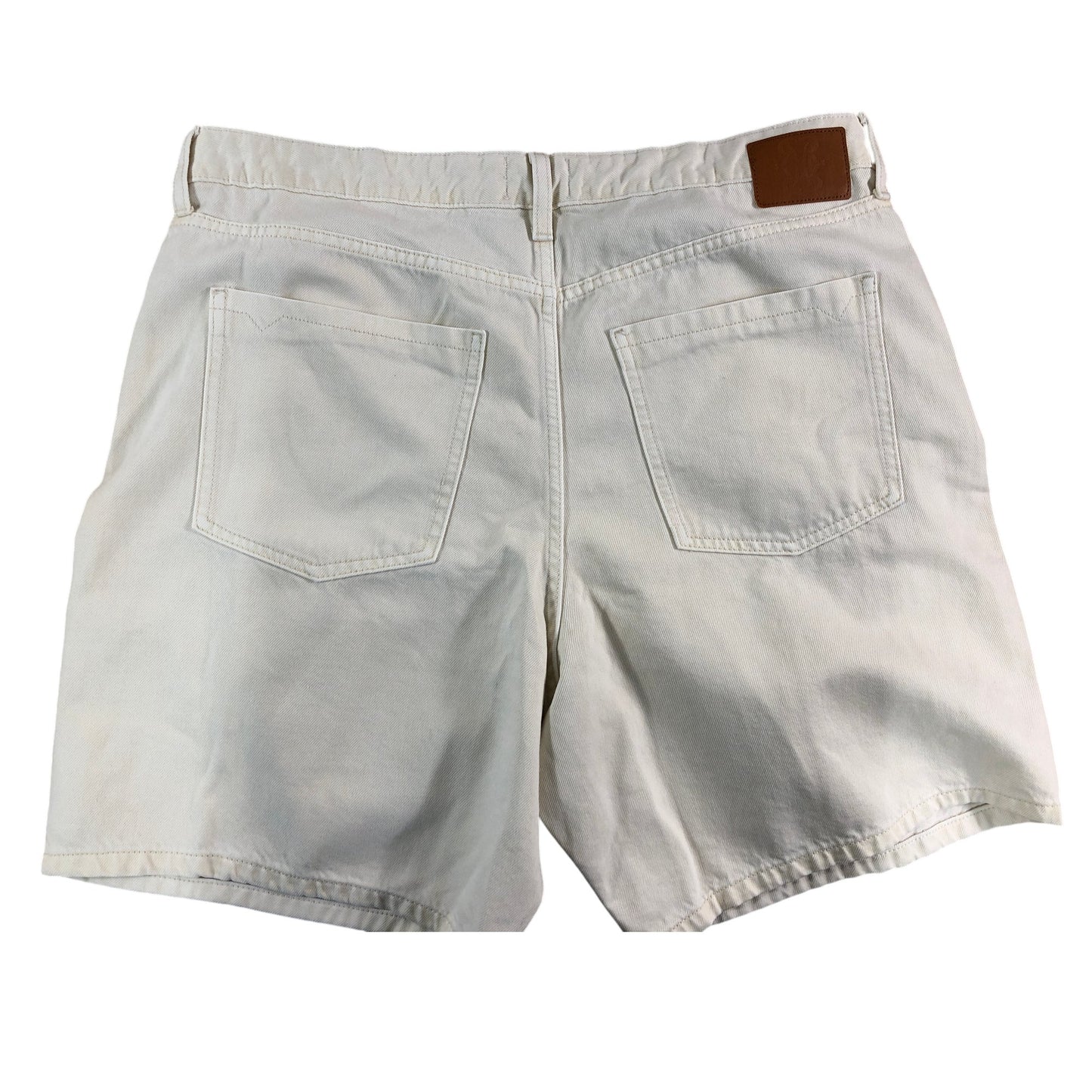 River Island Women's White Denim Shorts UK18 Casual High Waist Summer Fashion