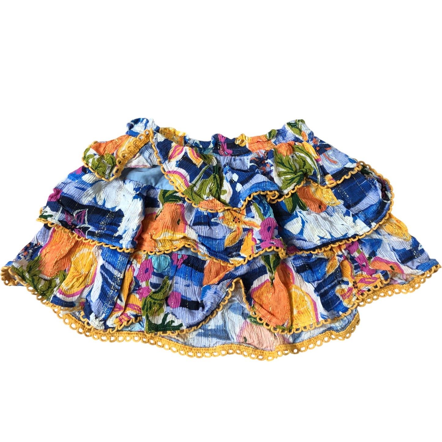 River Island Floral Ruffled Skirt Age 3-4 Years Girls Multicoloured Lightweight