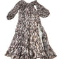 Snake Print Maxi Dress Women's Long Sleeve Boho Style UK6