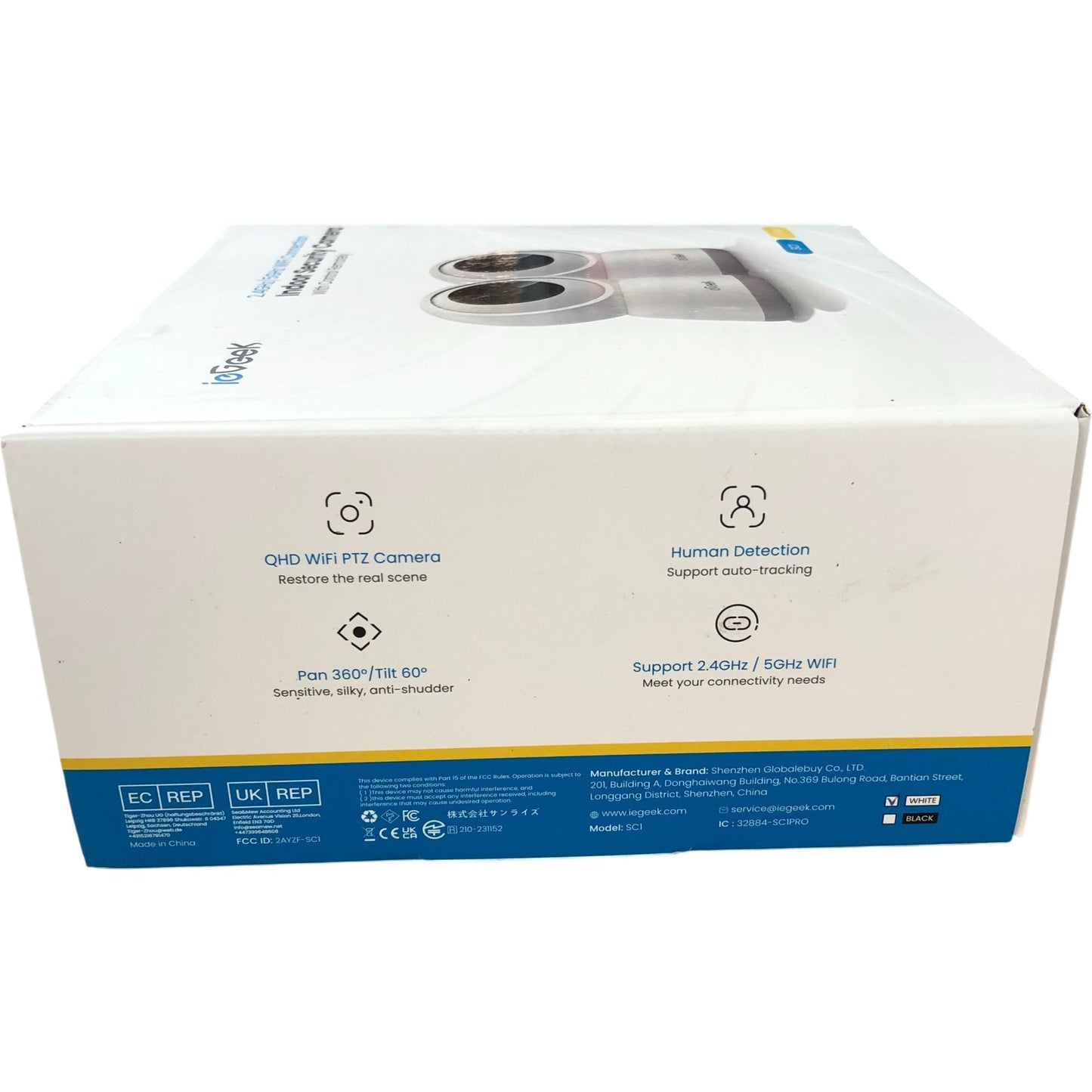 ieGeek Indoor WiFi Security Camera SC1 2 Pack QHD PTZ Camera with Auto Tracking