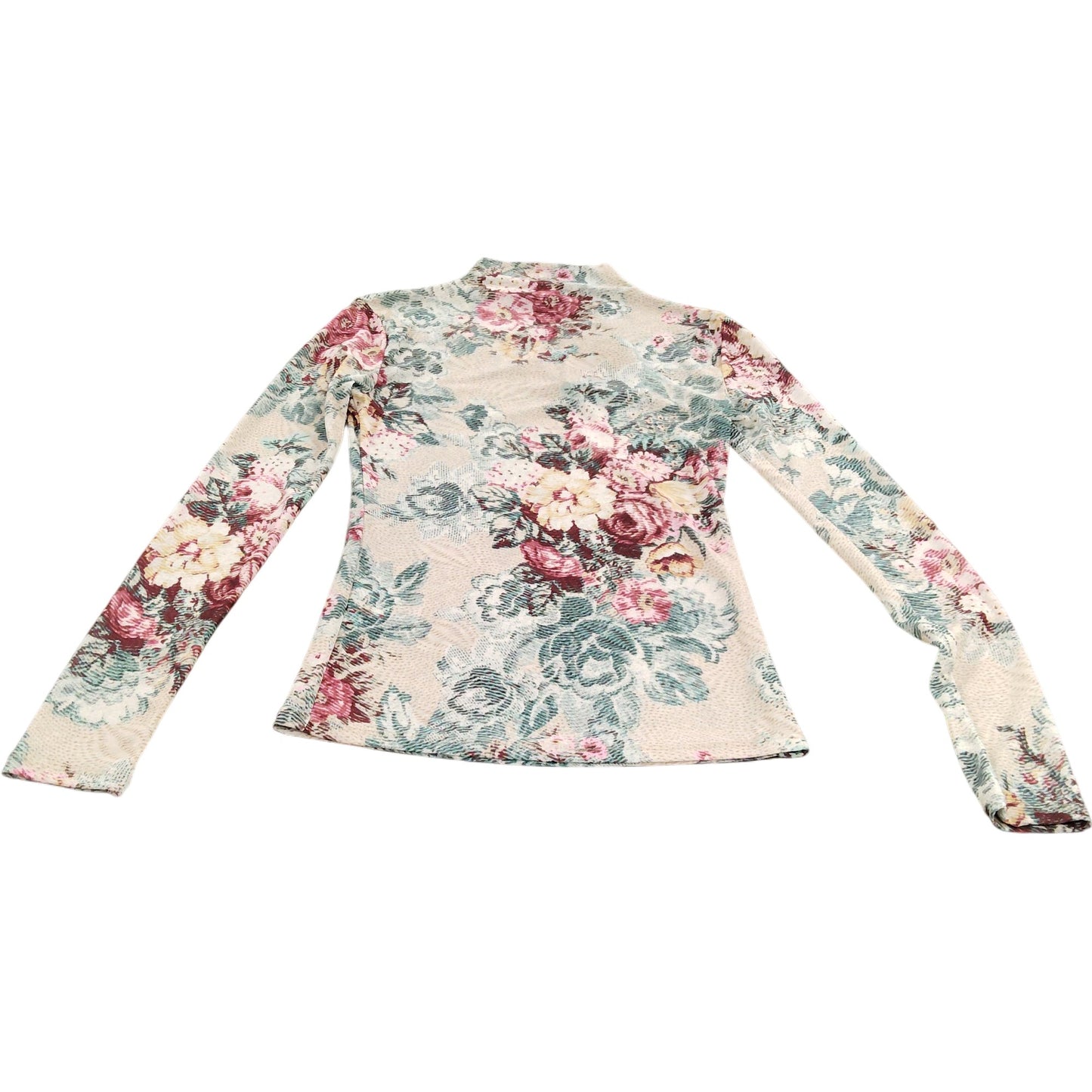 River Island Floral Print Long Sleeve Top UK8 Women's Slender Fit Polyester
