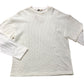 River Island Oversize Cream & White Waffle Knit Long Sleeved Top Size S