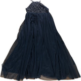 Maya Deluxe Evening Gown UK14 Women's Navy Blue Sequin Maxi Dress Formal Wear