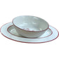 Holly Jolly Serving Platter And Bowl Set Red Trim Dishware Home Décor