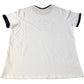French Connection T-Shirt Small Women's Casual Cotton White Navy Trim