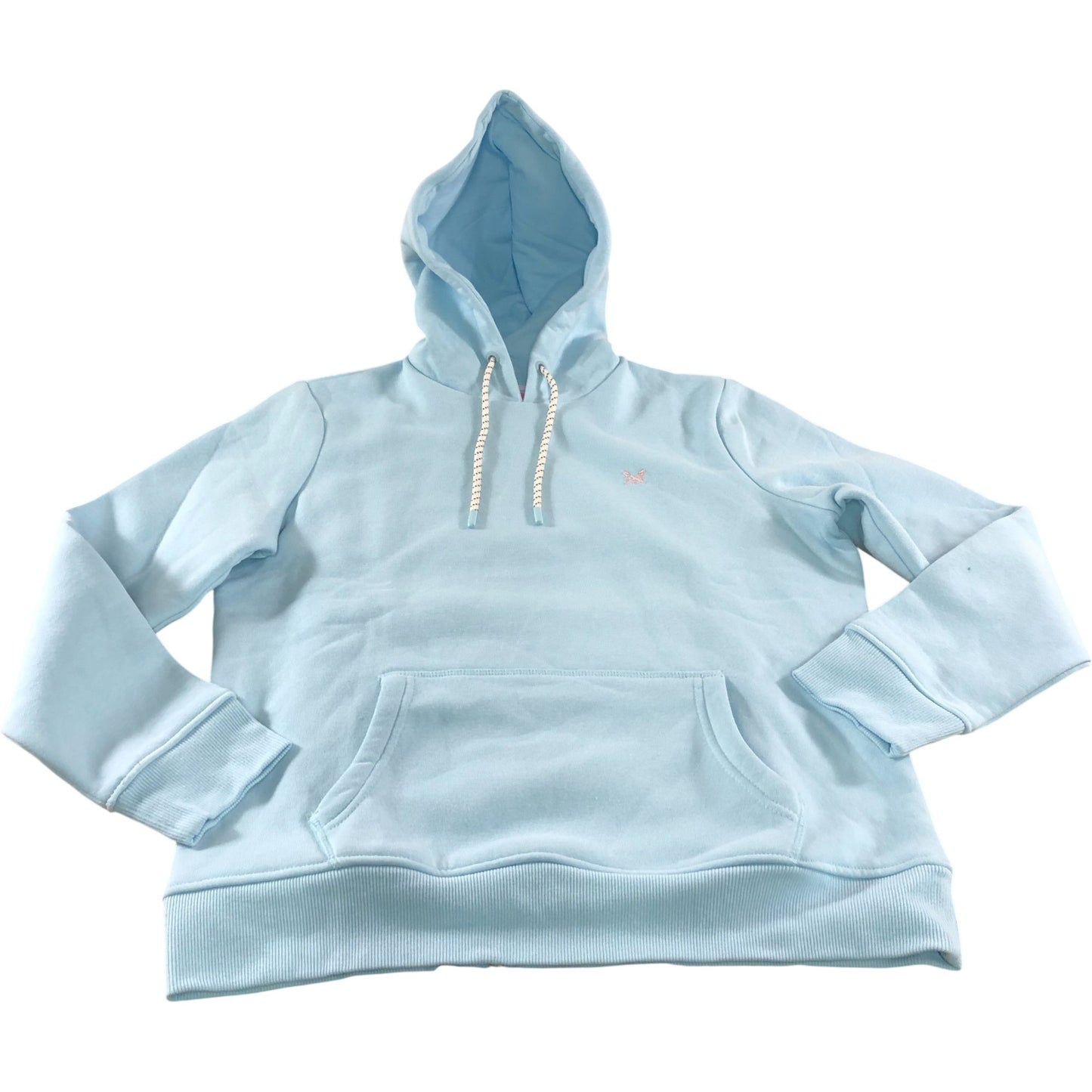 Crew Clothing Company Hoodie Size 10 Women's Light Blue Cotton Blend Pullover