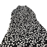 Baukjen Black White Polka Dot Dress UK Size 14 Women's Tiered Long Sleeve