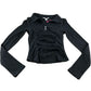 River Island Black Long Sleeve UK M Women's Ruffled Top