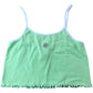 RIVER ISLAND Girls Cropped Tank Top UK13-14 Light Green Daisy Detail Fashion