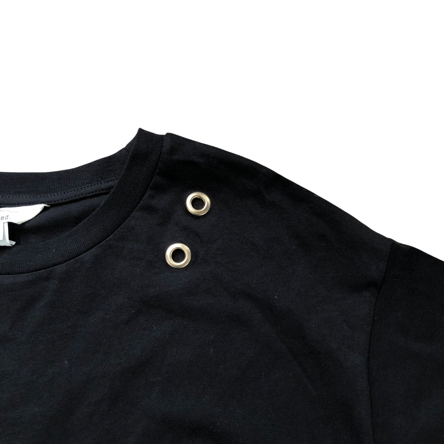 River Island Relaxed T-Shirt Black Women's Cotton Top with Eye Size 10