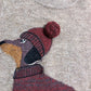 Angel & Rocket Kids Cute Dachshund Sweater Aged 6 Knit Jumper Brown Red Pom Pom