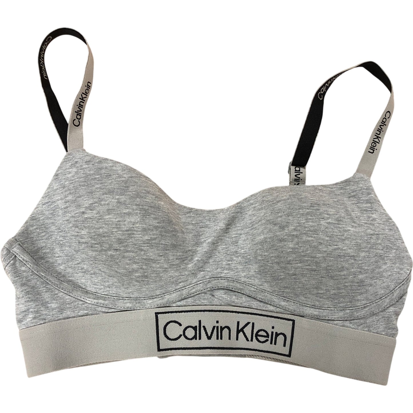 CALVIN KLEIN Sports Bra Small Grey Women's Comfortable Cotton Blend Design