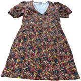 Branded V Neck Floral Mini Jersey Dress - Size 12L