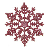 Pink Pendant Snowflake Christmas Tree Decorations 12 Pack