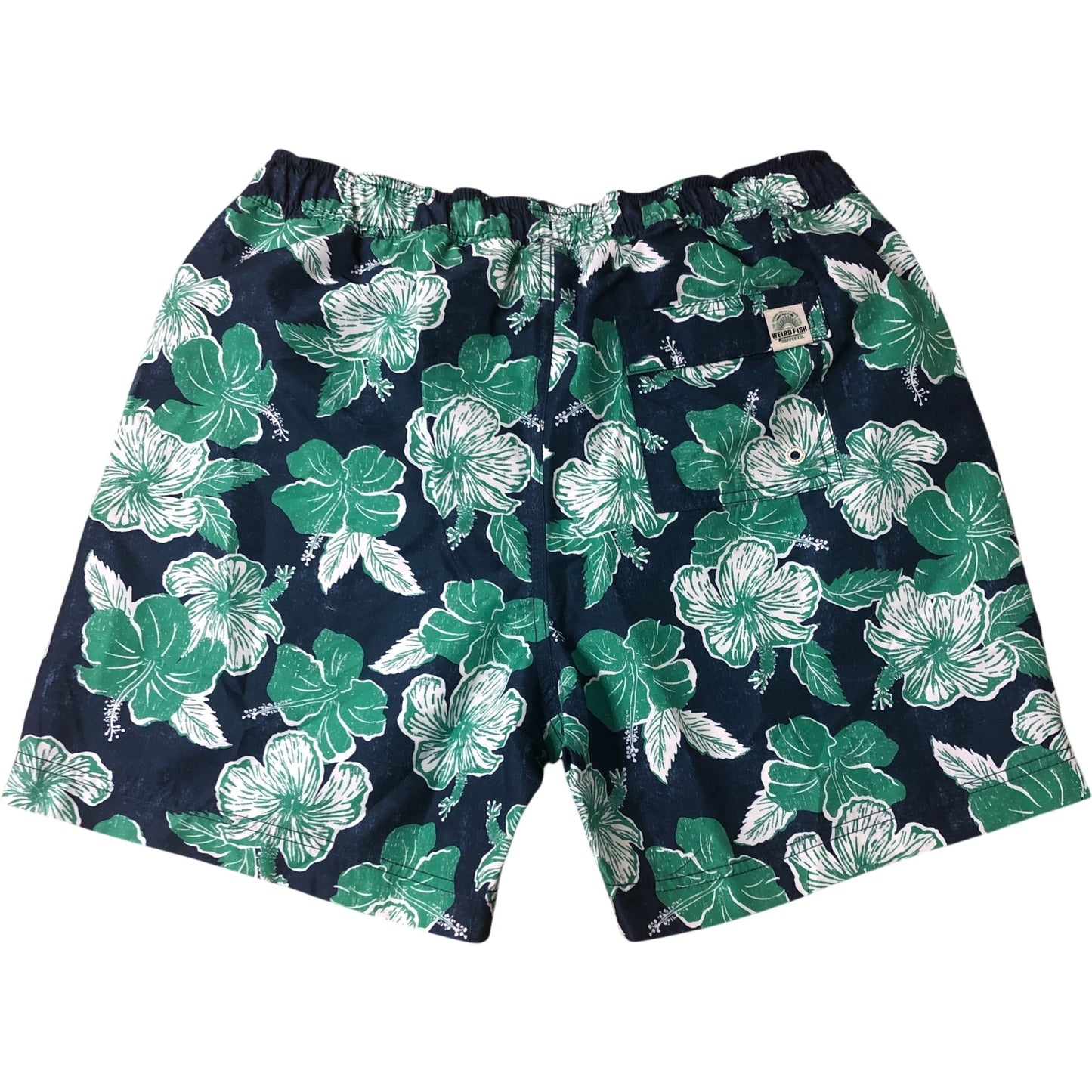 Weird Fish Bellukha 34 Men's Swim Shorts Green Floral Print Recycled Polyester