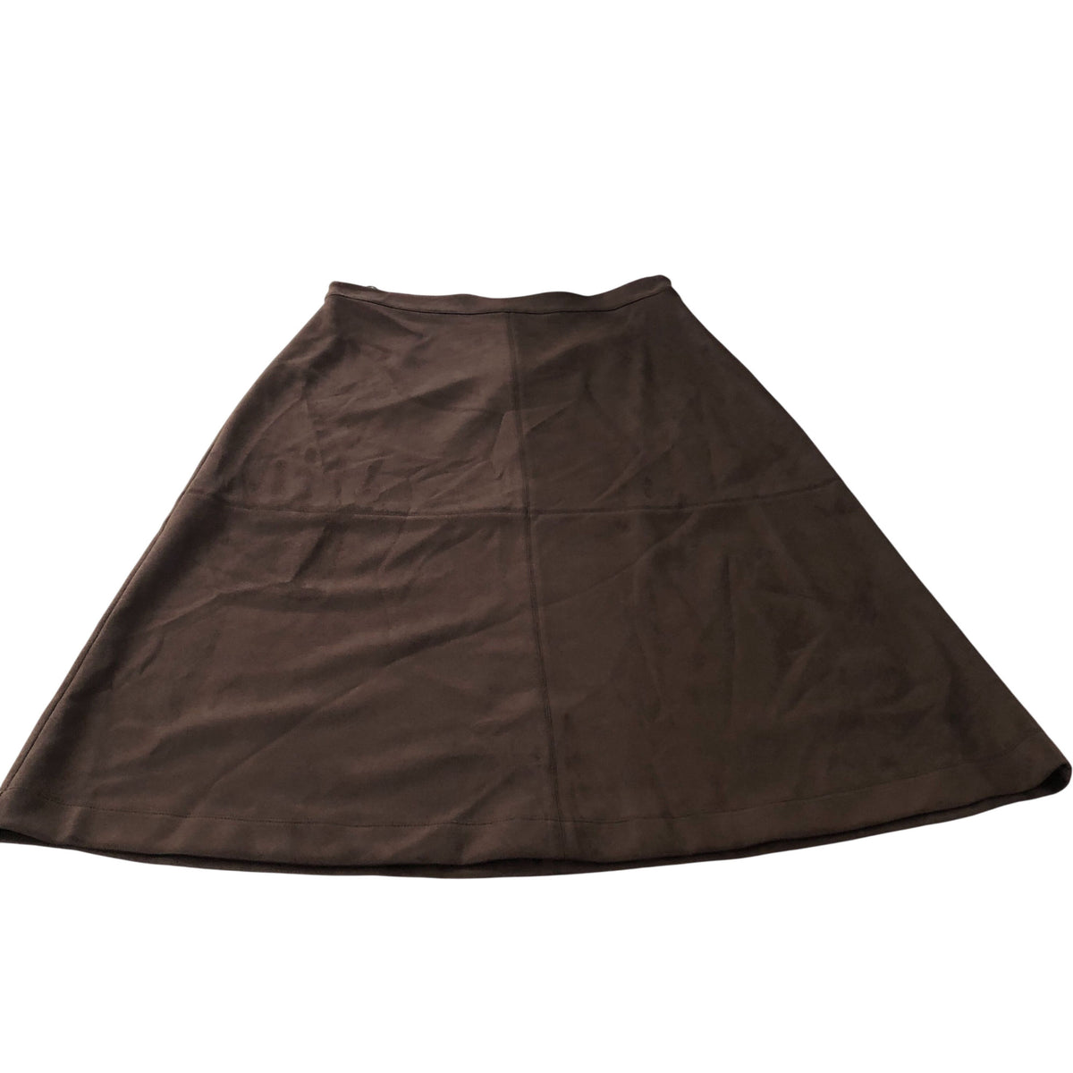 Brown Midi Skirt Women's Polyester Flared Casual Wear