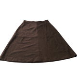 Brown Midi Skirt Women's Polyester Flared Casual Wear
