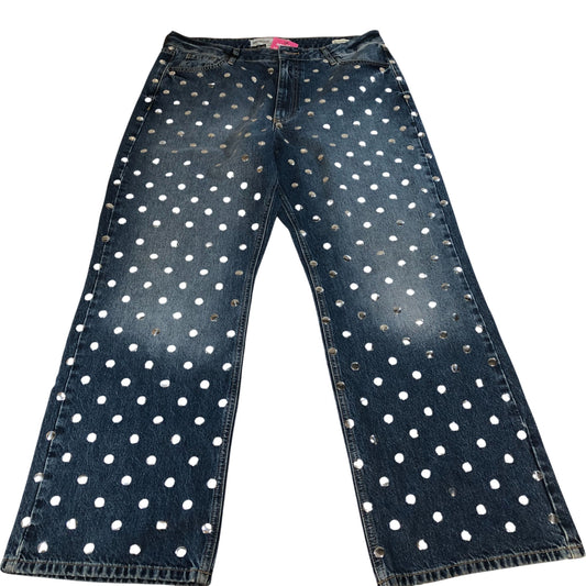 River Island Distressed Patchwork Relaxed Fit Jeans UK16