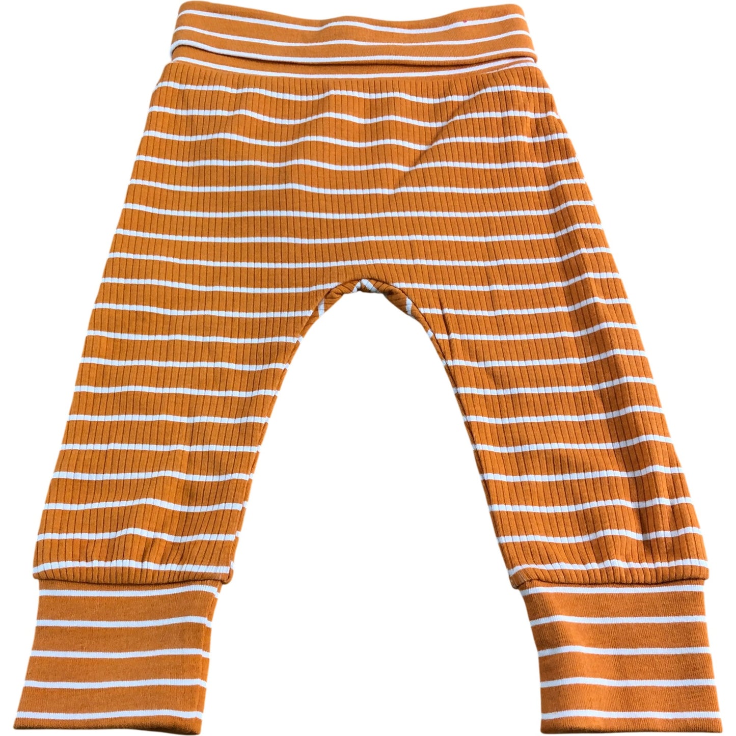 Mini Cuddles Striped Trousers 3-6 Months Baby Orange Cotton Comfortable