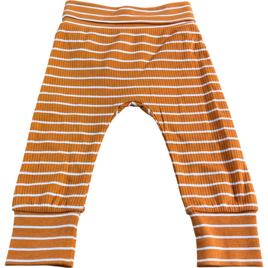 Mini Cuddles Striped Trousers 3-6 Months Baby Orange Cotton Comfortable