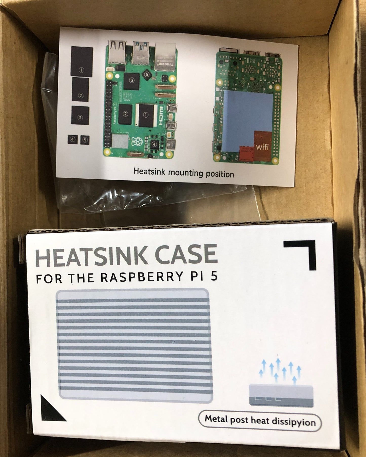 Heatsink Case For Raspberry Pi 5 Efficient Heat Dissipation Metal Cooling