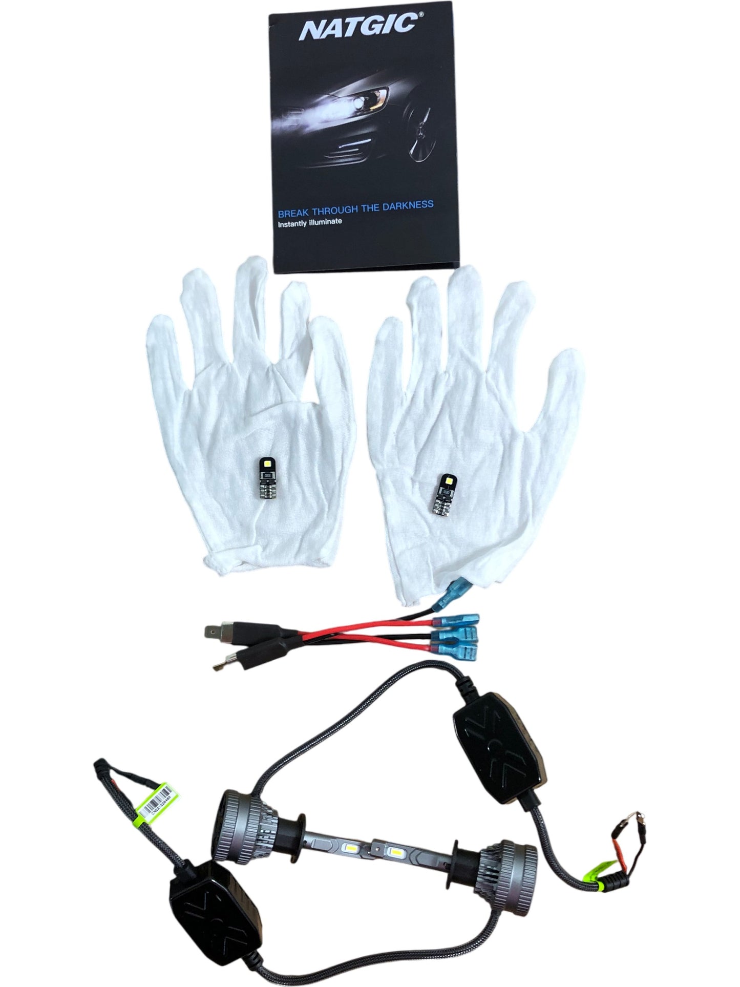 NATGIC LED Headlight Kit H7 9600K High Brightness Replacement Bulbs New