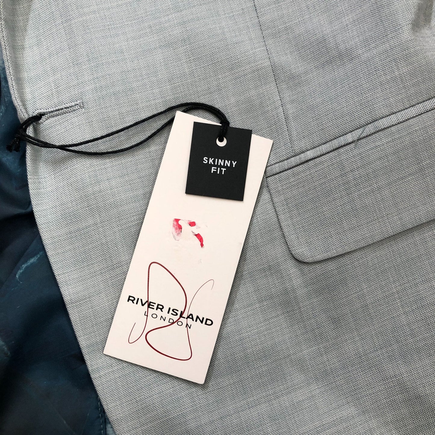 River Island Skinny Fit Suit Jacket 38R Pale Green Men's Tailored Blazer