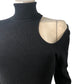 Bardot Women's Size M Black One Shoulder Long Sleeve Turtleneck Sweater
