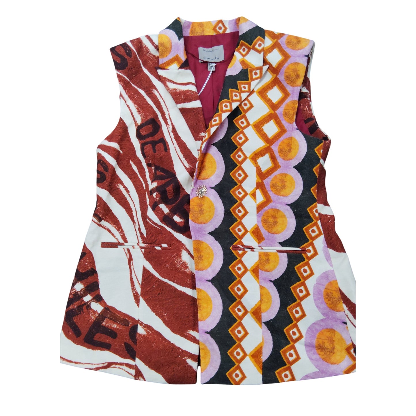 River Island Women's Size L Colourful Printed Waistcoat Top
