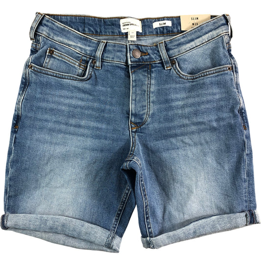 River Island Denim Specialist Slim W28 Men's Shorts Blue Medium Denim