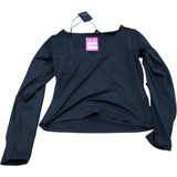 River Island Long Sleeve V Neck Top Size 12 Women's Black Soft Material