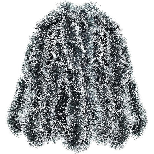 Christmas Tinsel Dark & Green White Party Decoration 10m