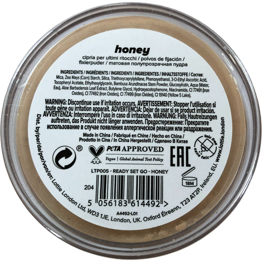 Lottie London Ready Set Go Honey Setting Powder 15g Matting Makeup Cosmetic