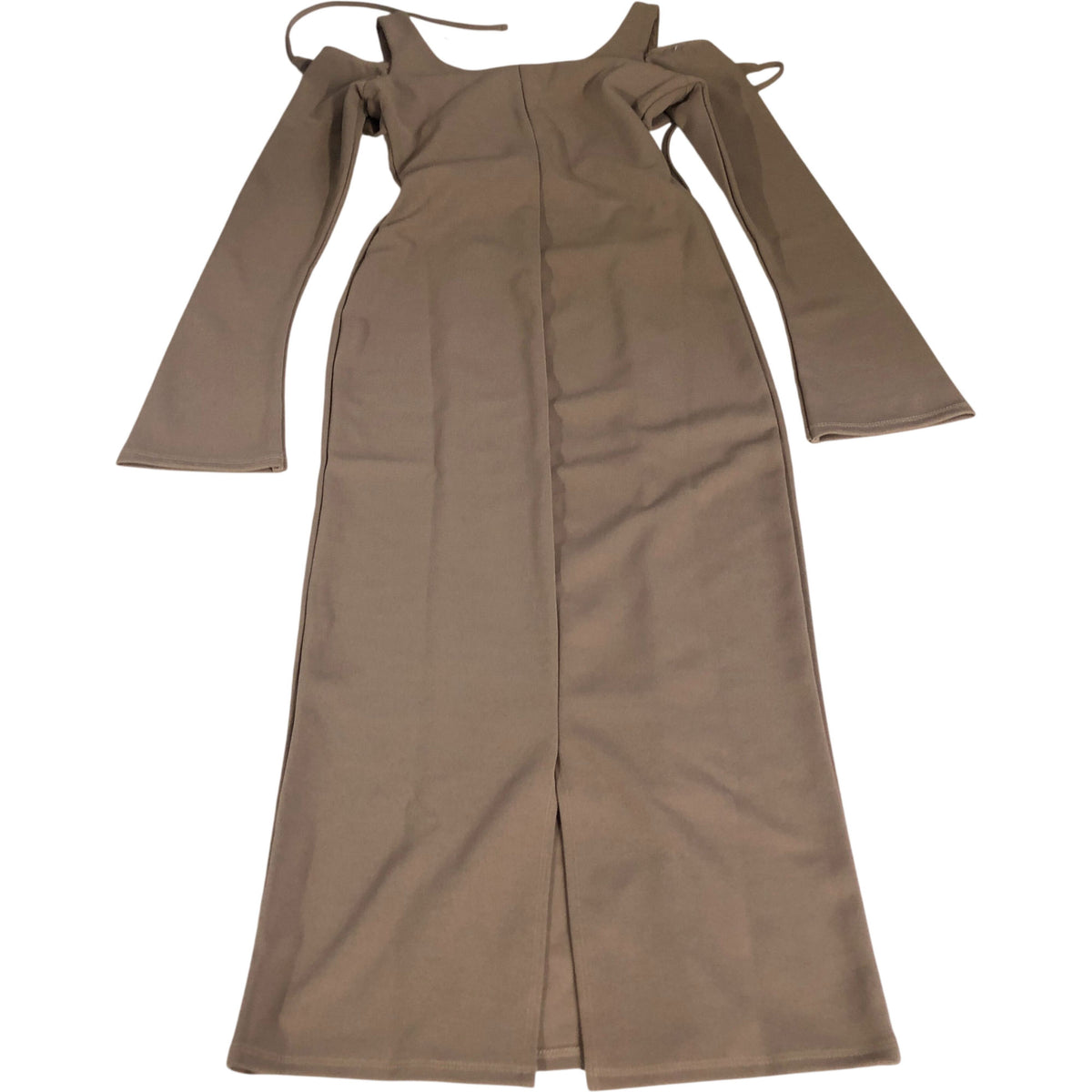 River Island Off The Shoulder Long Sleeve Dress Women's Dark Beige