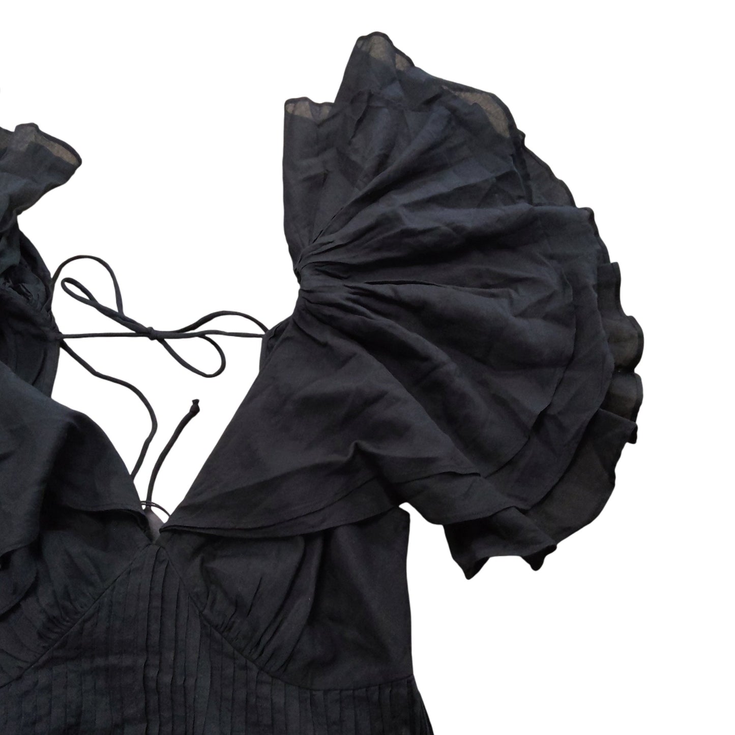 River Island UK6 Women's Black Puff Sleeve Maxi Dress Elegant Design