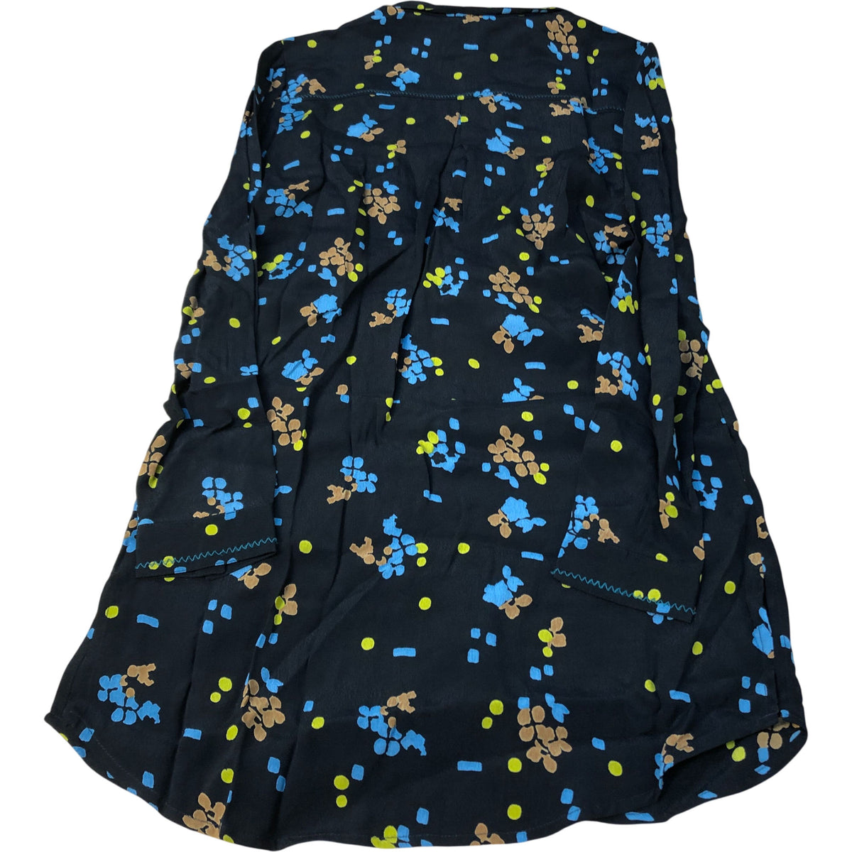 Long Sleeve Shirt Women's Size UK6 Floral Print Black Viscose Top