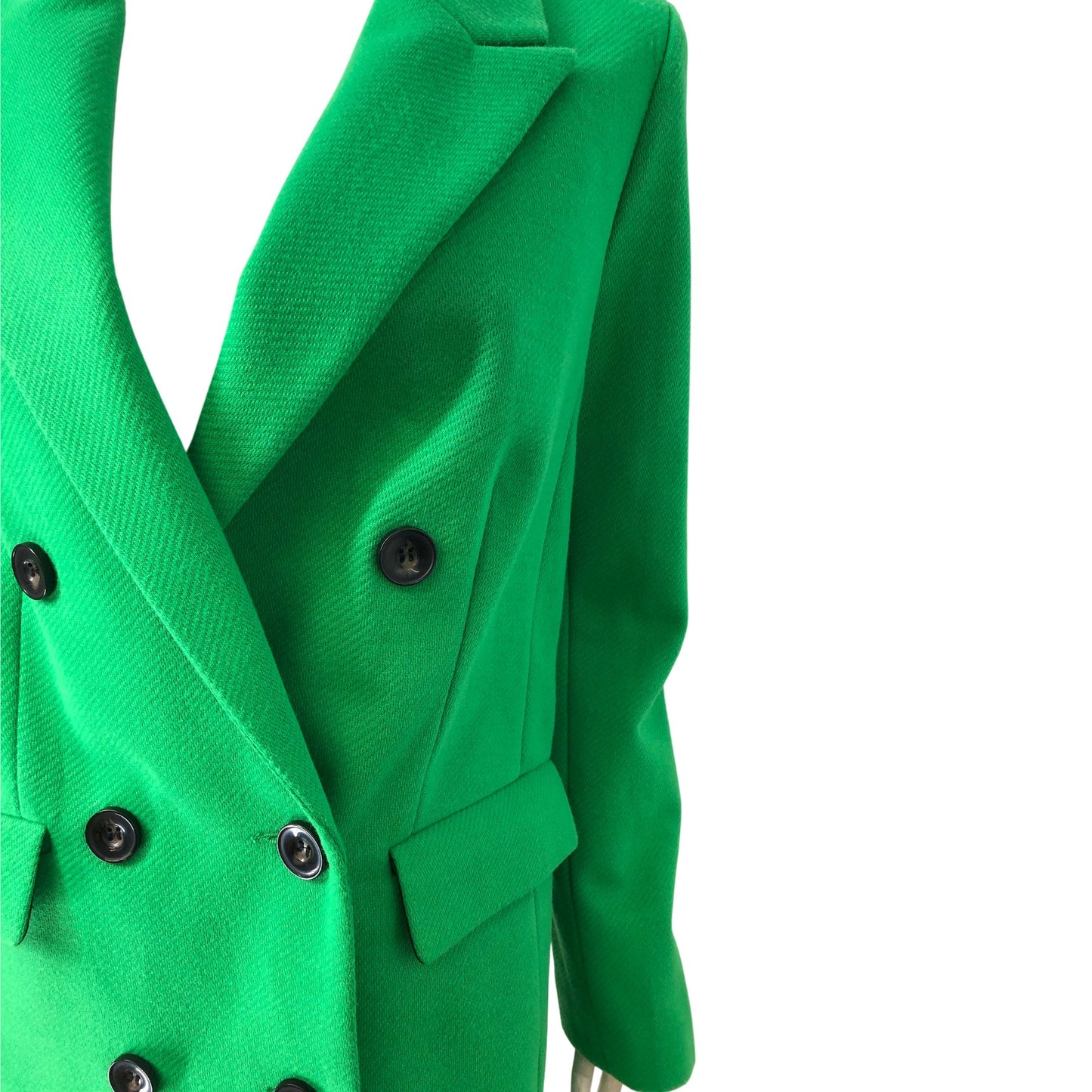 Women's Green Double Breasted Blazer Jacket Size 18 Tailored Style