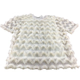 River Island Girls T-Shirt Size 9-10 Years Cream Frilled