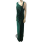 Lauren Ralph Lauren Asymmetrical Ruched Dress UK12 Women's Green Evening Wear
