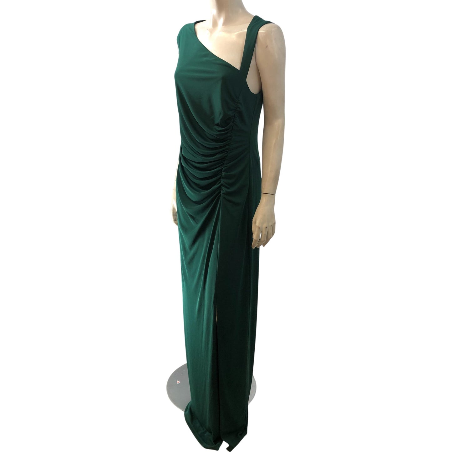 Lauren Ralph Lauren Asymmetrical Ruched Dress UK12 Women's Green Evening Wear