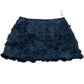 Elegant Black Floral Skirt UK Size 12 Women's Layered Short Adjustable